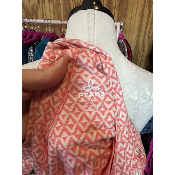 PrAna Summer Peach Aztec Print Cali Racerback Dress Built in bra Sz XL Stretch - Picture 9 of 10